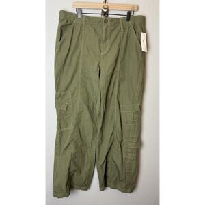 BDG Urban Outfitters Pants Women's XXL Army Green Wide Leg Cargo Pockets Pull On